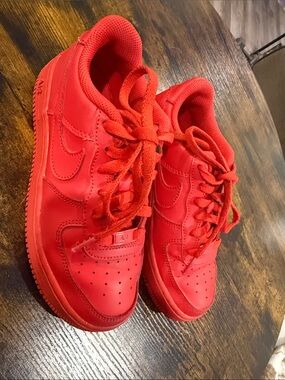 Kids All-Red Lace-Up Athletic Sneakers